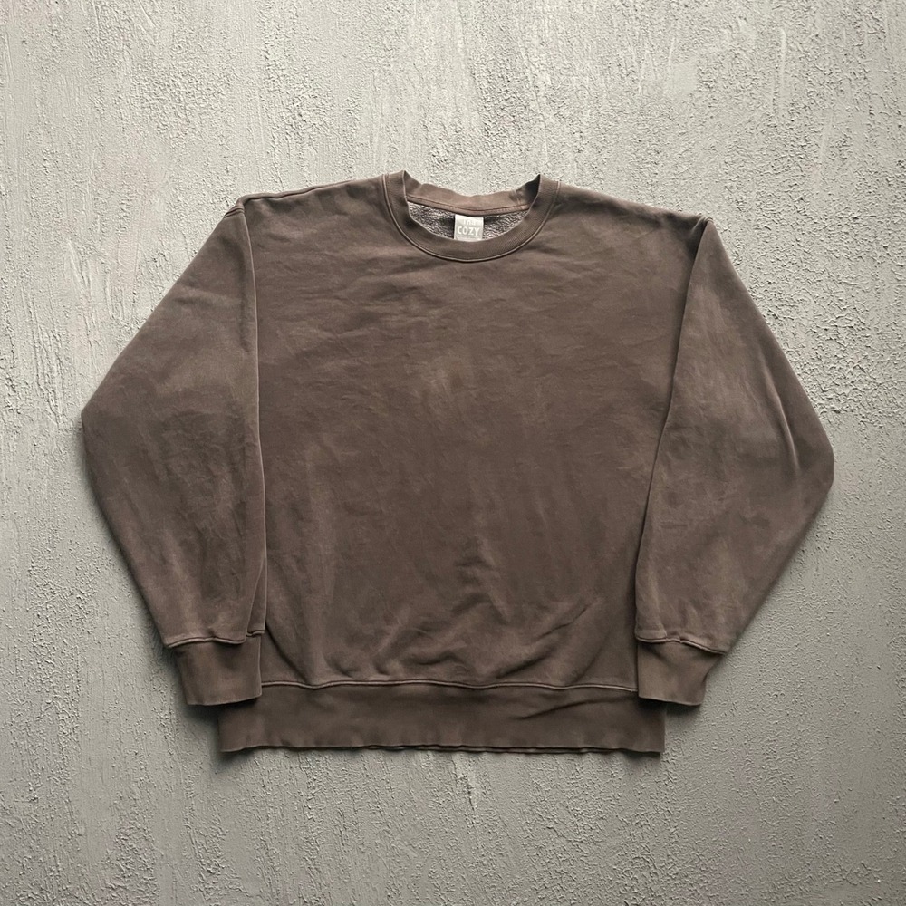Aritzia Tna Cozy Fleece Boyfriend Sweatshirt Women Medium Brown